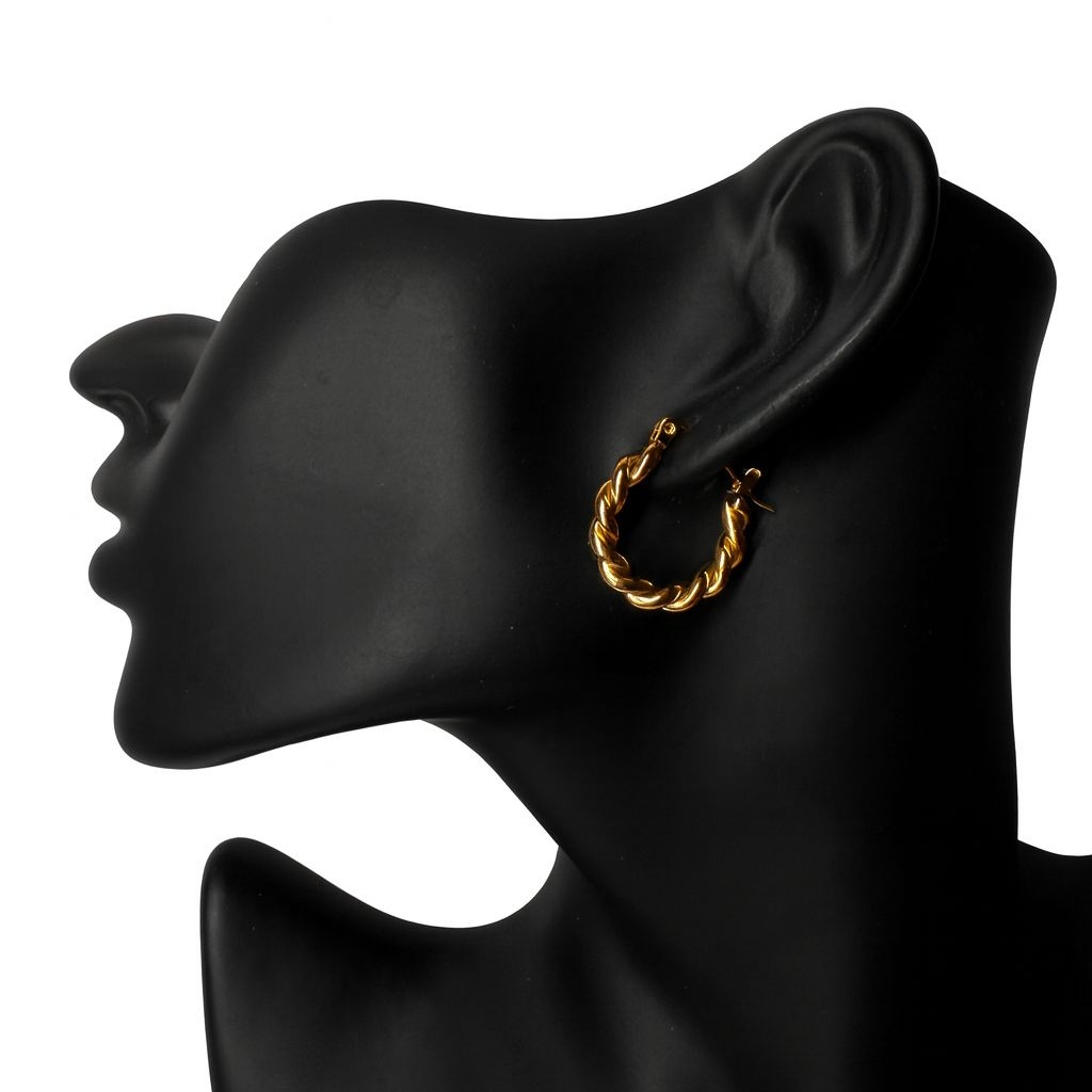 BECHTGOLD Creolen ,,Aurora Twist" 14K Edelstahl vergoldet